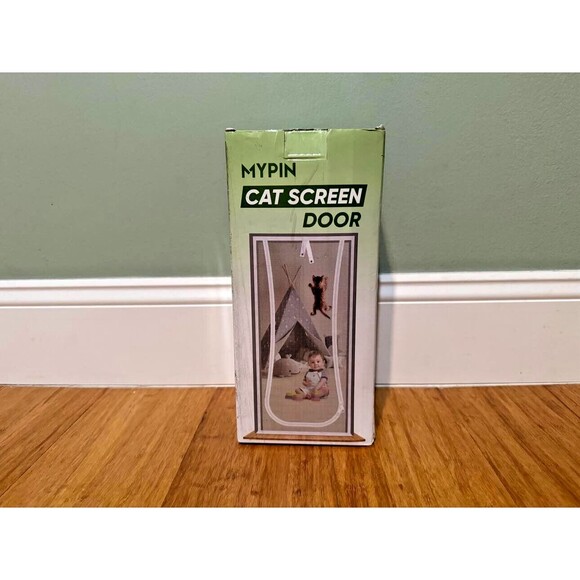 Reinforced Cat Screen Door Heavy Duty Pets Proof Screen Door w/ Bilateral Zipper - Picture 2 of 2